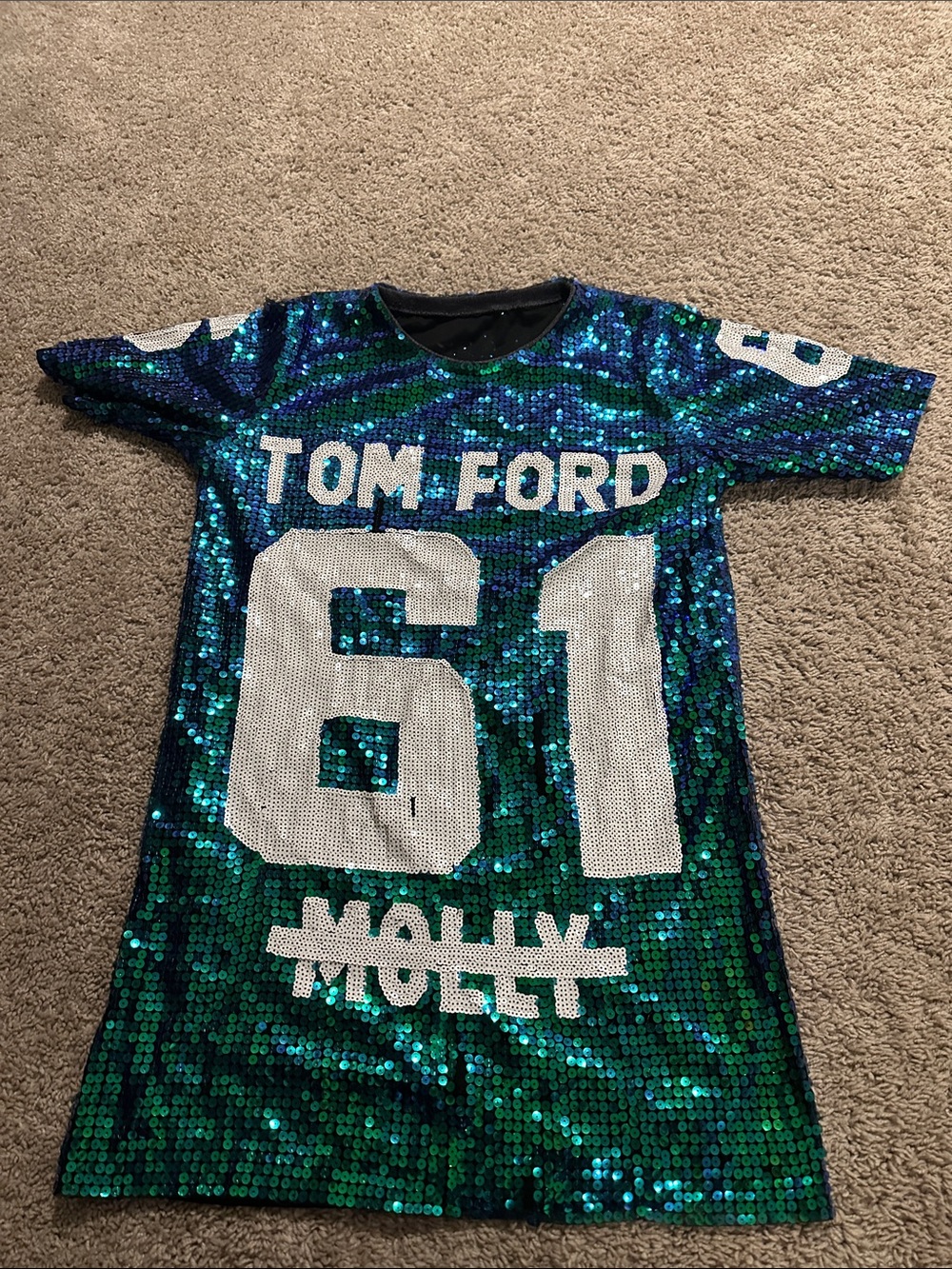 Women’s Sequin Dress in Green and Blue